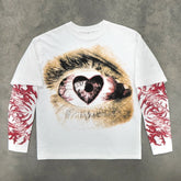 Hearujoy Harajuku Inister Double Layer Casual Graphic T Shirts Gothic Clothes Y2k Tops Autumn long sleeve Streetwear Goth Women Clothing